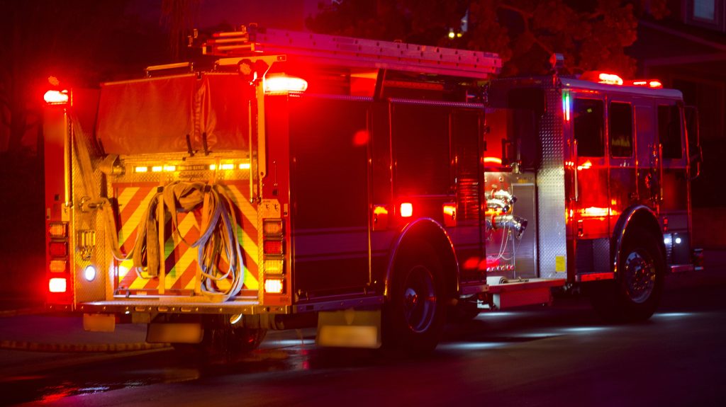 Firefighters respond to the scene of an incident.