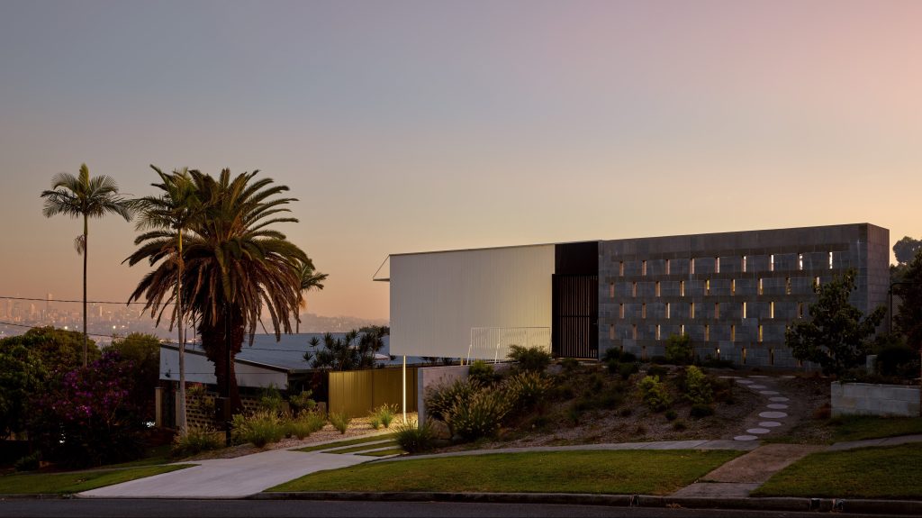 A supplied image of a Blok Stafford Heights Modular House by architects Vokes and Peters along with Blok Modular in Brisbane. A pre-fabricated, low-cost modular home that was installed in a single day has won a national design award. (AAP Image/Supplied by Christopher Frederick Jones) 
