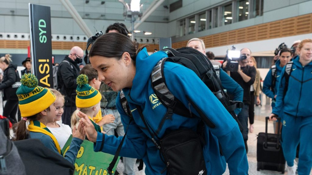 Thumbnail for A rest, a stretch and a rub has mighty Matildas ready to take on Mother England