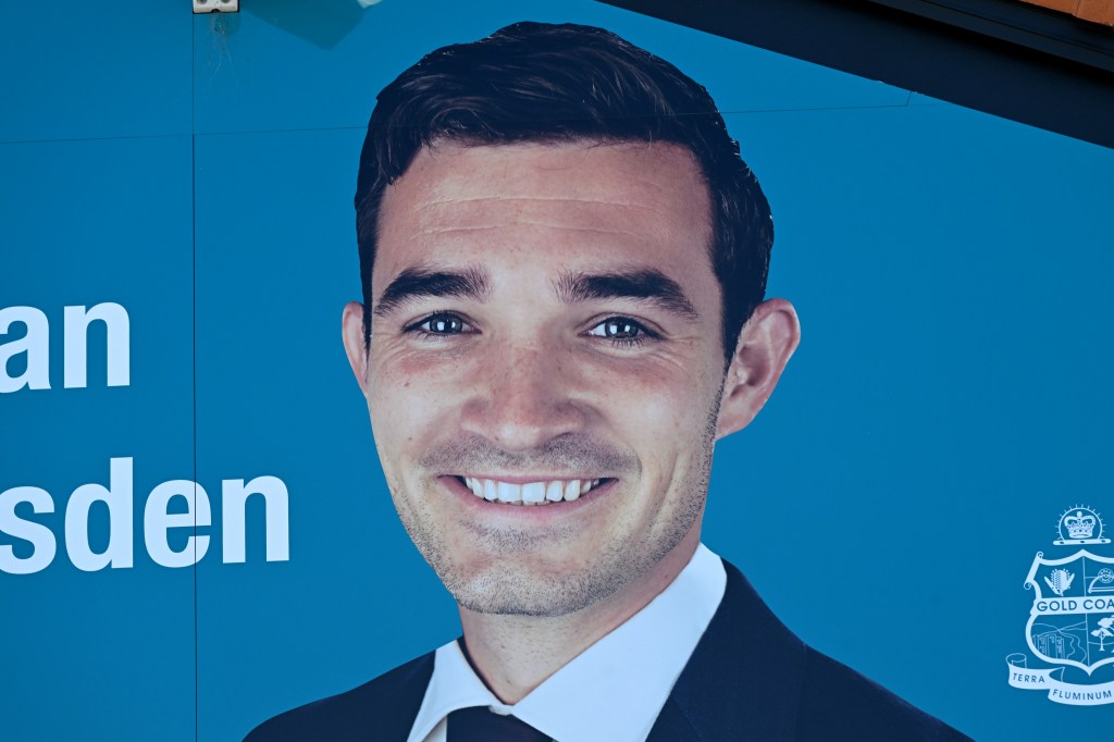 A photo of Gold Coast City Council Division 7 councillor Ryan Bayldon-Lumsden is seen on his office on the Gold Coast, Thursday, August 24, 2023. Queensland police have charged a Gold Coast city councillor with murder following the death of a 58-year-old man at Arundel. (AAP Image/Darren England) 