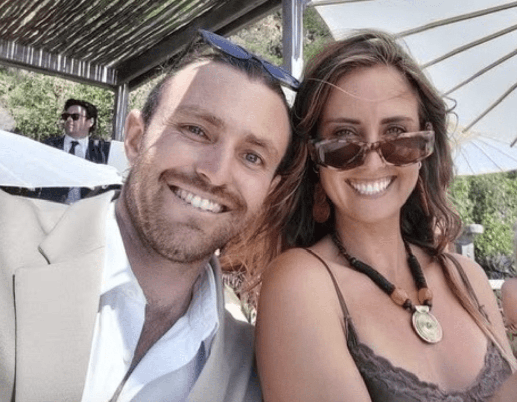 Elliot Foote and his girlfriend Steph Weisse who were among the four surfers rescued after more than a day lost at sea. (Image: supplied).
