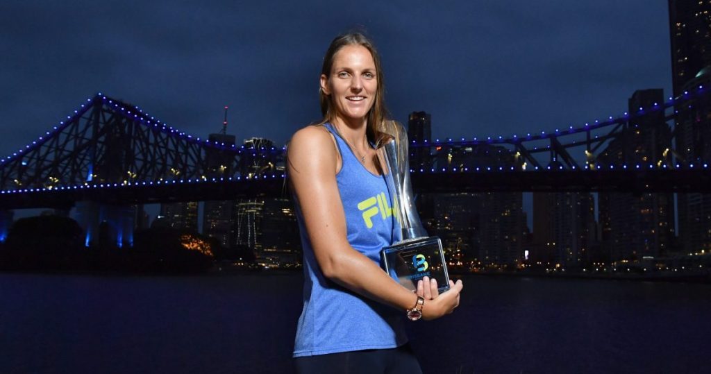 Winner of the last women's event at the Brisbane International Karolina Pliskova of the Czech Republic(AAP Image/Darren England) 