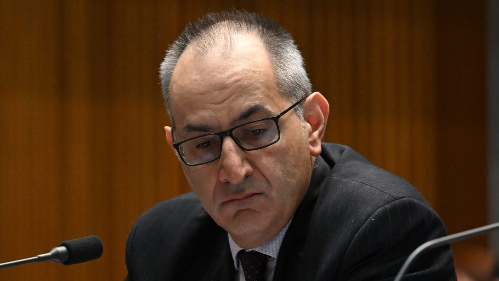 Secretary of the Department of Home Affairs Mike Pezzullo during Senate Estimates at Parliament House in Canberra, Friday, October 28, 2022. (AAP Image/Mick Tsikas) NO ARCHIVING