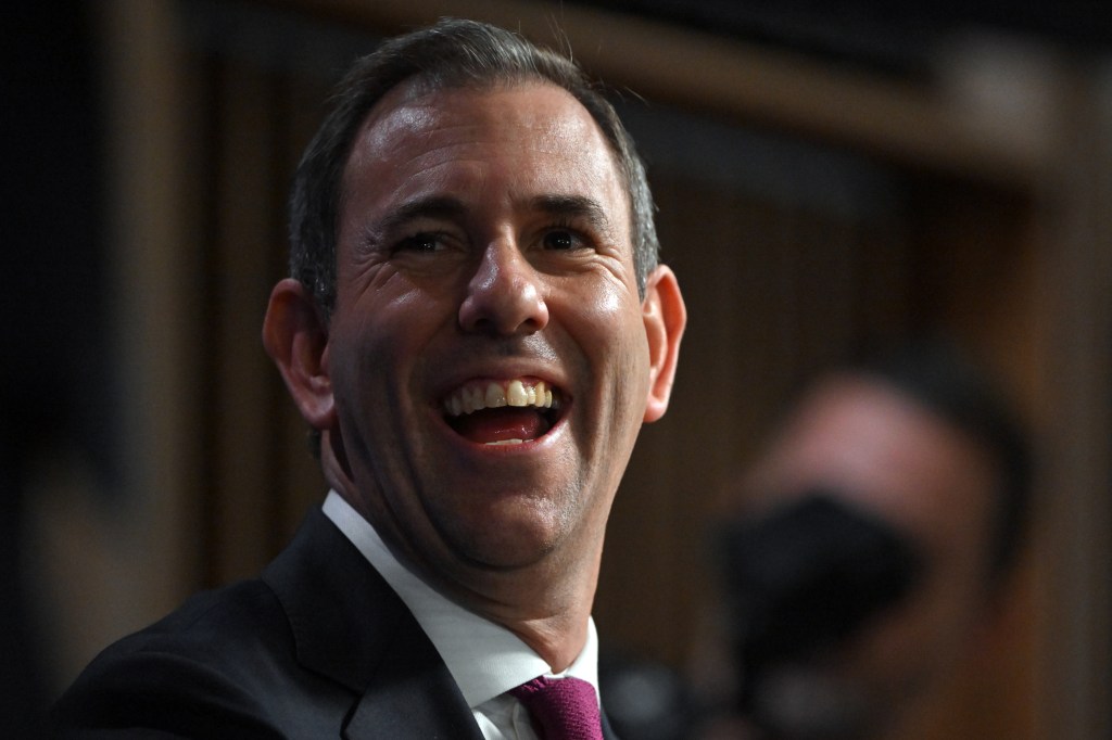 Federal Treasurer Jim Chalmers at the National Press Club of Australia in Canberra, (AAP Image/Mick Tsikas)