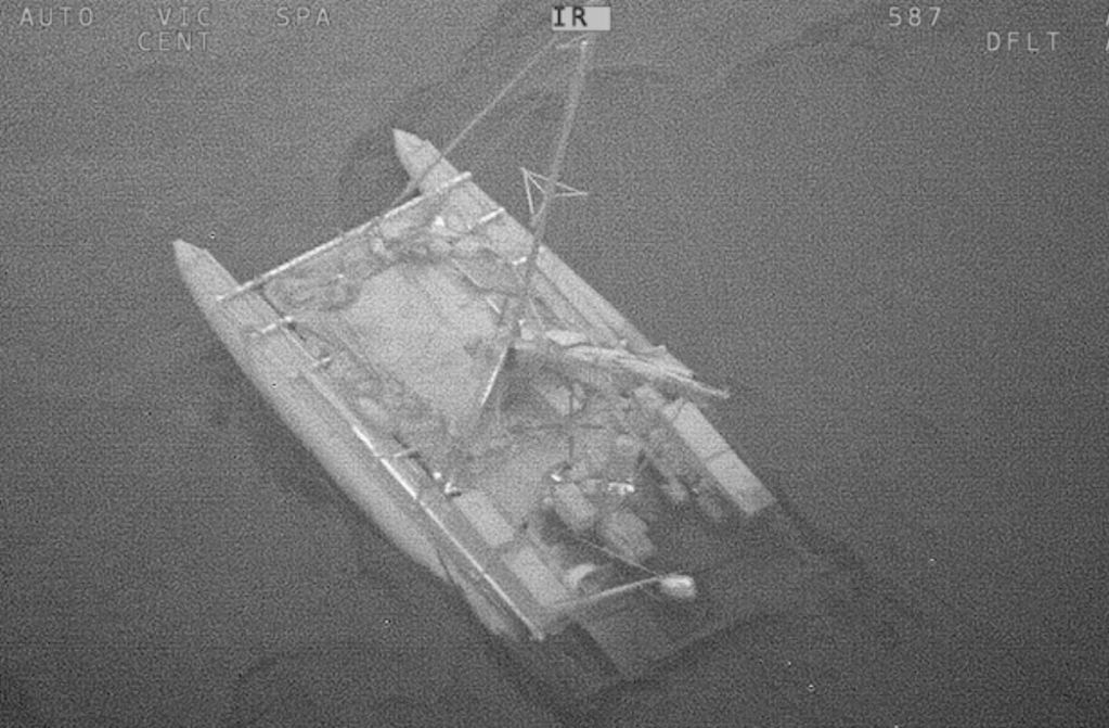Thumbnail for Three rescued in Coral Sea, 835km off Cairns, after shark attacks leave boat sinking