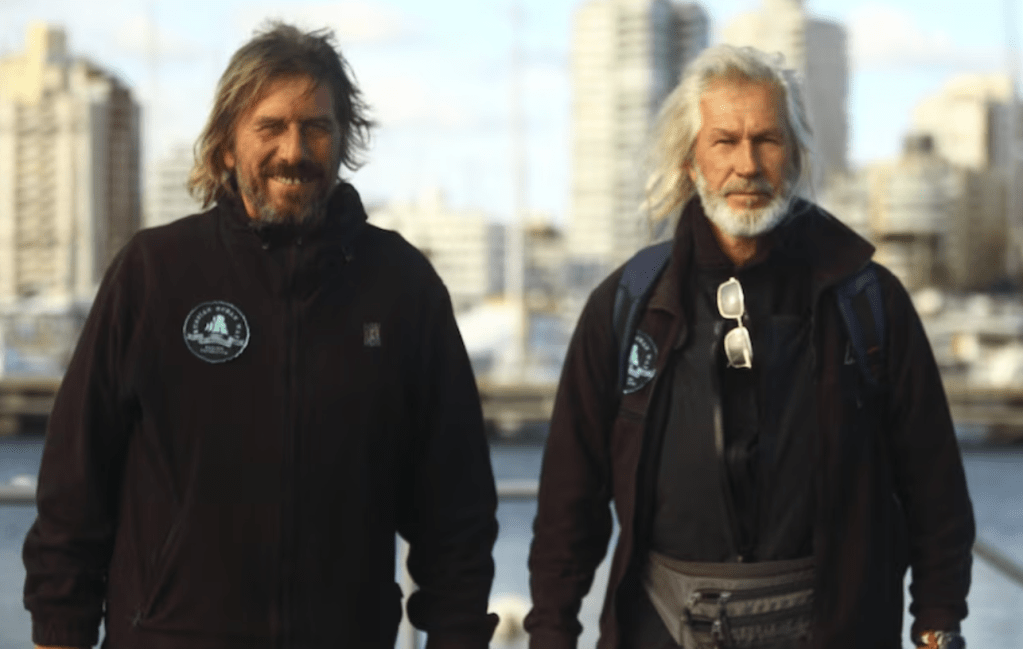 Two of the sailors involved in the harrowing ordeal. (Image: Russian Geobraphic Society)