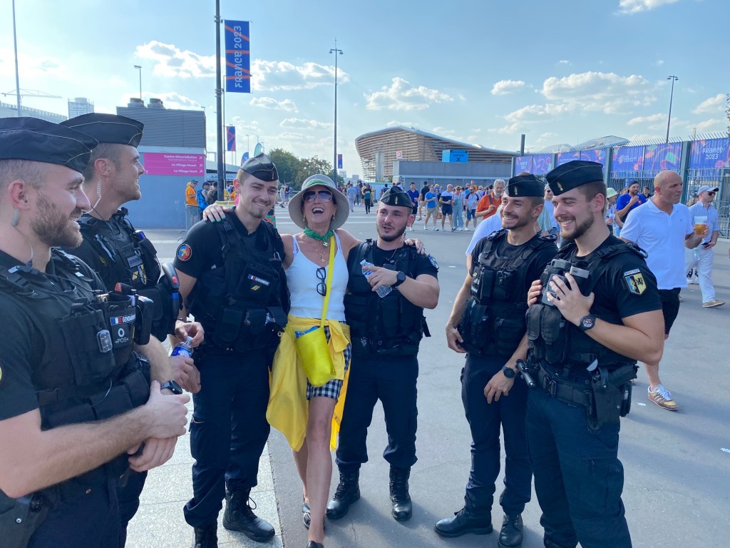 There is little for the famous French gendarmes to do amid an atmosphere of rugby joie de vivre. (Image: Jim Tucker)