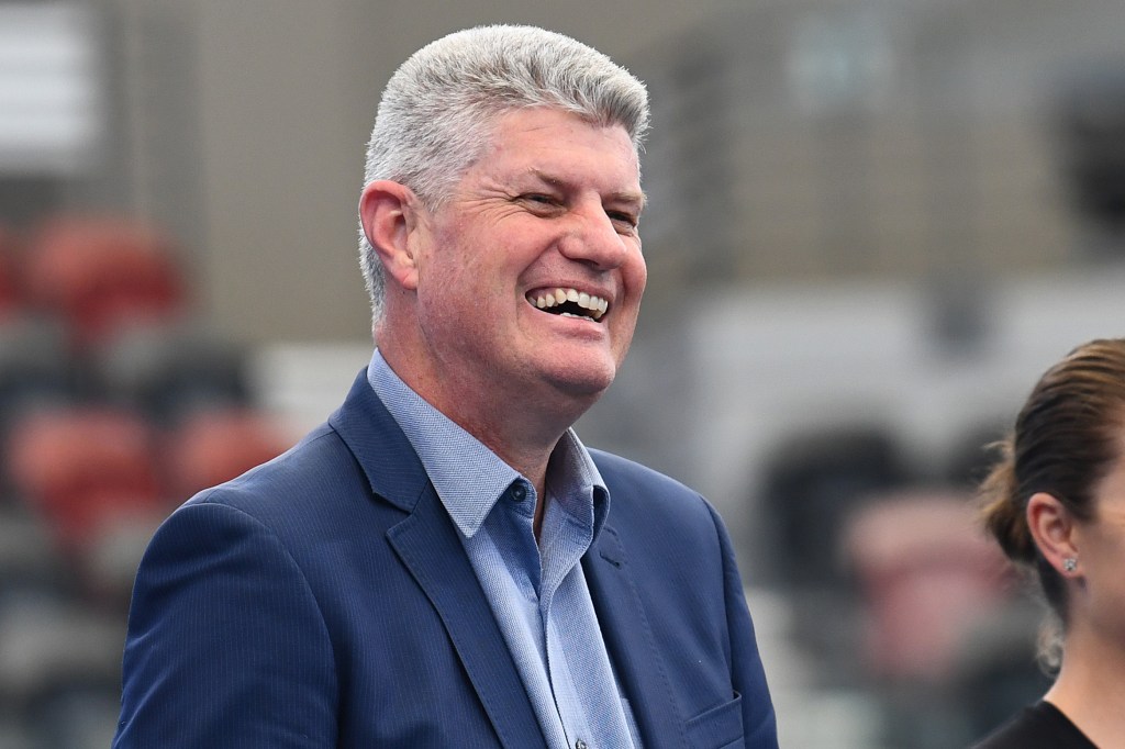 Stirling Hinchliffe MP, Queensland Minister for Tourism, Innovation and Sport looks on during a Tennis Australia announcement, in Brisbane, Friday, September 15, 2023. (AAP Image/Jono Searle) 