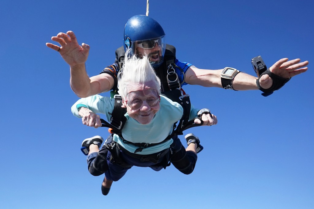 Thumbnail for Chicago woman goes skydiving at age of 104 – you can probably guess the rest