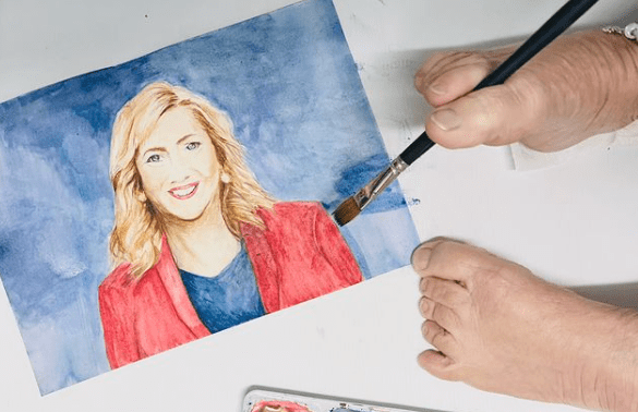 Thumbnail for See anything different about this portrait? Trish Jackson painted it with her toes