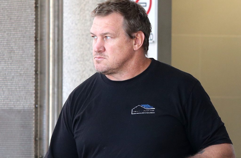 Anthony 'Chook' Fowler leaves the Brisbane Watchhouse in Brisbane, Thursday, December 7, 2017. (AAP Image/Jono Searle) NO ARCHIVING