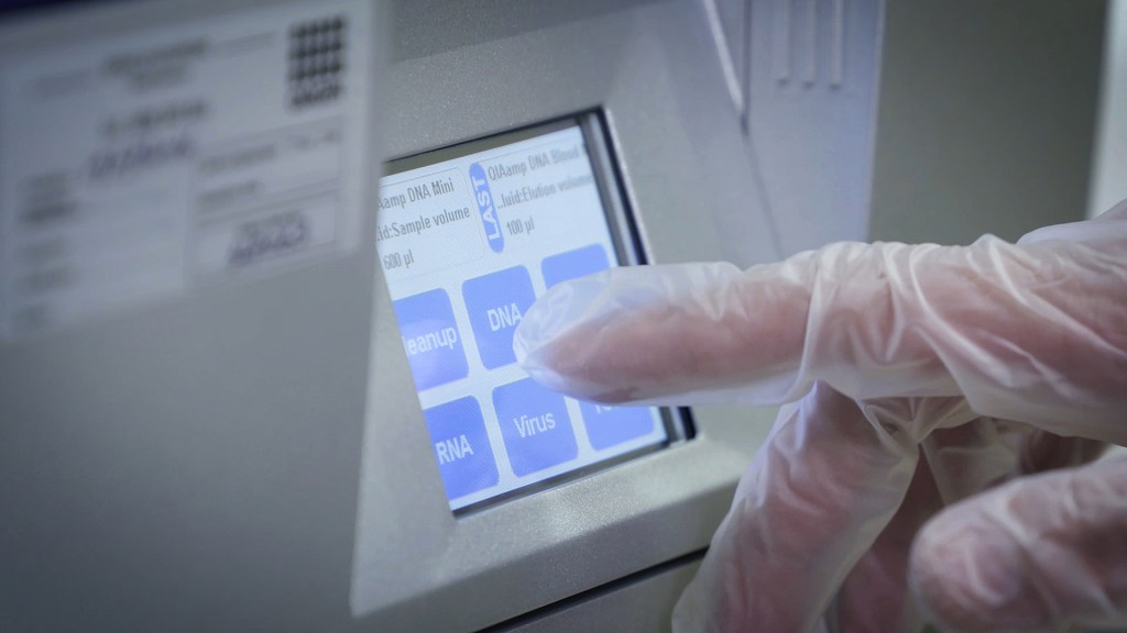 Supplied undated image obtained Monday, July 23, 2018 of a scientist performing a DNA test in a laboratory at the Sydney-based pathology practice Genepath. Parents worried about passing on inherited genetic disorders to their children can now have their babies tested for a wide range of conditions using a simple mouth swab. While the NextGen test isn't cheap at $980, it screens for more than 60 rare genetic disorders linked to a range of cardiovascular, metabolic, neurological, respiratory, and muscoskeletal conditions. (AAP Image/Quay Communications) NO ARCHIVING, EDITORIAL USE ONLY