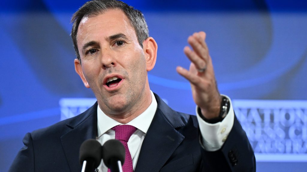 Treasurer Jim Chalmers said industry policy needed to be recast and modernised "so we can maximise our advantages and leverage our strengths in a new age of net zero". (AAP Image/Lukas Coch) 