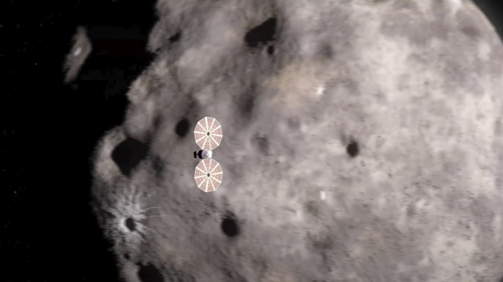Thumbnail for NASA spacecraft swoops past asteroids on way to Jupiter