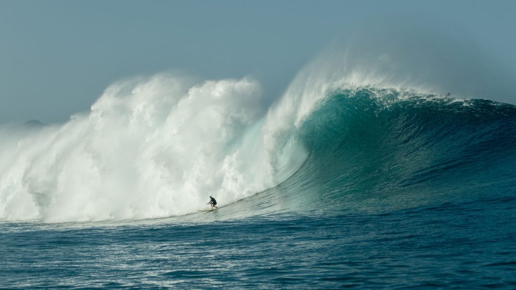 Thumbnail for Surf’s up: A ‘bit crazy’ Aussie on crest of wave after taming four-storey monster