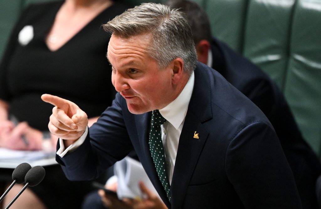 Australian Energy Minister Chris Bowen speaks during Question Time in the House of Representatives at Parliament House in Canberra, Tuesday, June 13, 2023. (AAP Image/Lukas Coch) 