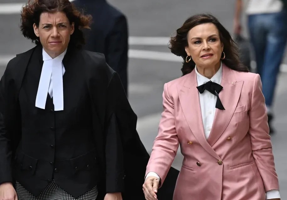 Lisa Wilkinson arrives at court to take her turn in the dock. (AAP image).