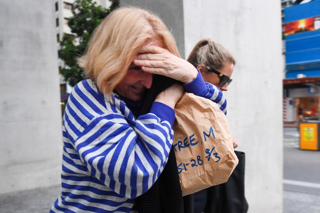 Maree Crabtree leaves the Supreme Court in Brisbane, Wednesday, February 7, 2024. A woman accused of murdering her two adult children has been granted bail after more than six years behind bars. (AAP Image/Jono Searle) NO ARCHIVING