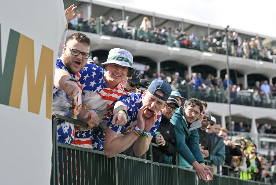 Revellers at the notorious "Party Hole" may have gone too far this year. (Image: PGA Tour)