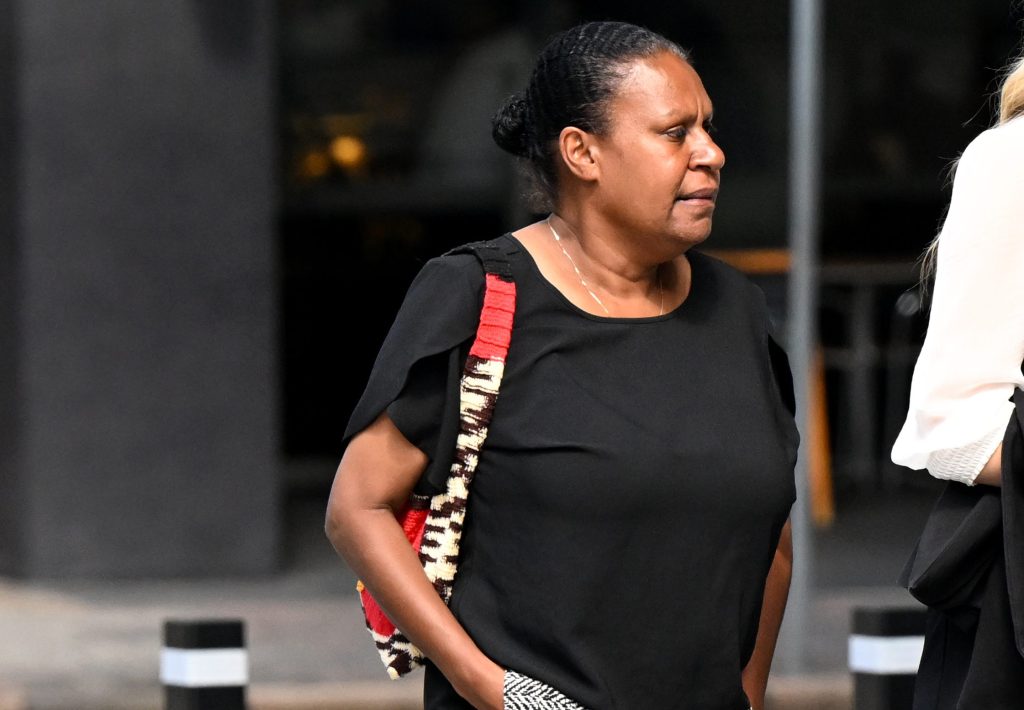 Rebecca Beverley Naawi is seen arriving at the Brisbane District Court, in Brisbane, Wednesday, March 6, 2024. (AAP Image/Darren England) 