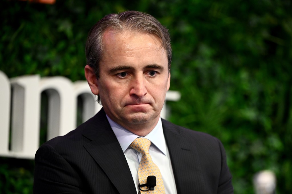 Commonwealth Bank of Australia CEO Matt Comyn is seen at the Australian Financial Review Business Summit, in Sydney, Monday, March 11, 2024. (AAP Image/Bianca De Marchi) 