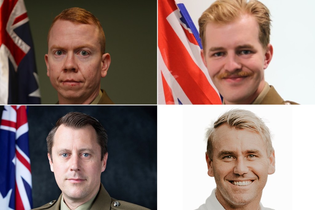 Australian Army soldier Corporal Alex Naggs (top left), Australian Army officer Lieutenant Maxwell Nugent (top right), Australian Army soldier Warrant Officer Class 2 Joseph Laycock (bottom left) and Australian Army officer Captain Danniel Lyon (bottom right), who are missing after their Taipan MRH-90 helicopter crashed near Queensland's Hamilton Island on Friday morning as a part of Exercise Talisman Sabre. T(AAP Image/Supplied by the Department of Defence)