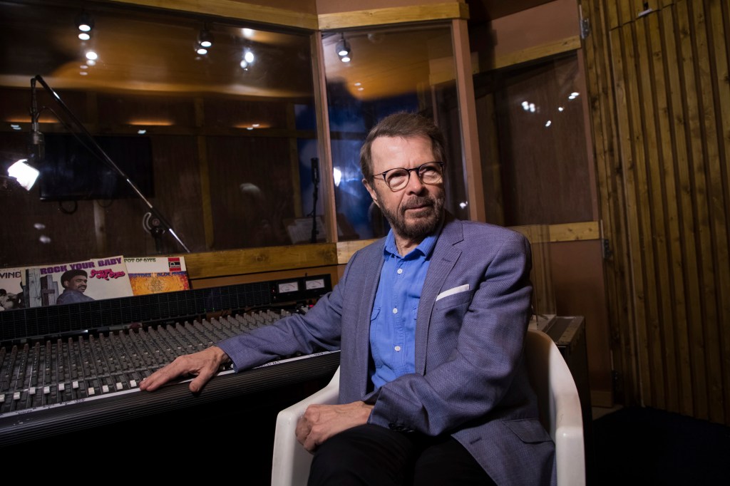 Bjorn Ulvaeus, former band member of the group ABBA, poses for photographers in a recreation of the Polar recording studio in Sweden, where the group recorded many of their notable albums including Super Trouper. . (Photo by Vianney Le Caer/Invision/AP)