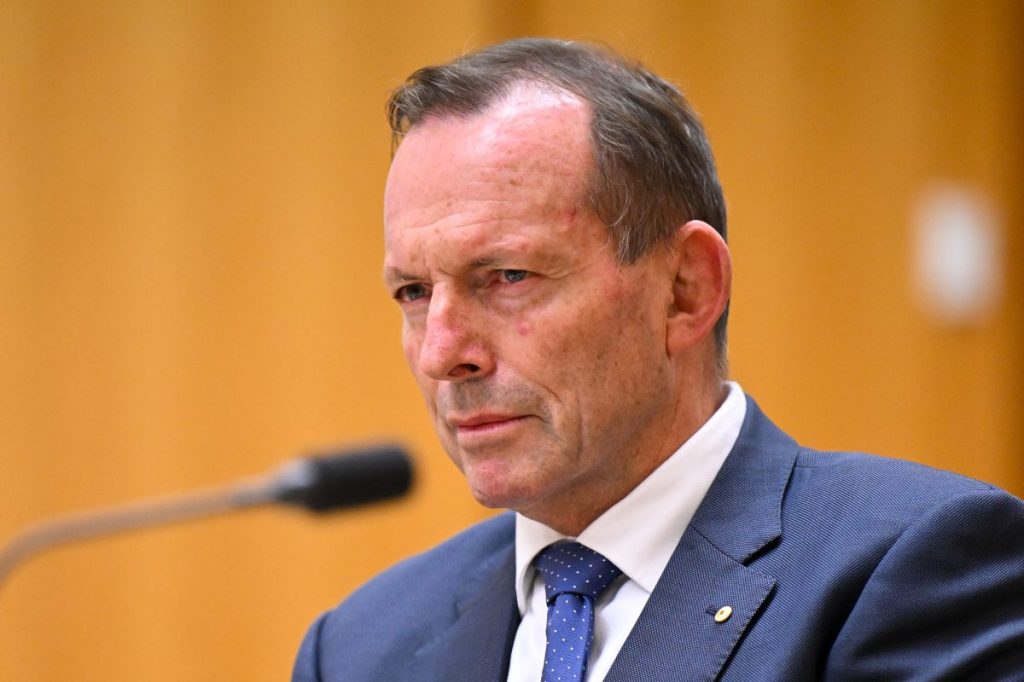 Former Australian Prime Minister Tony Abbott. (AAP Image/Lukas Coch) 