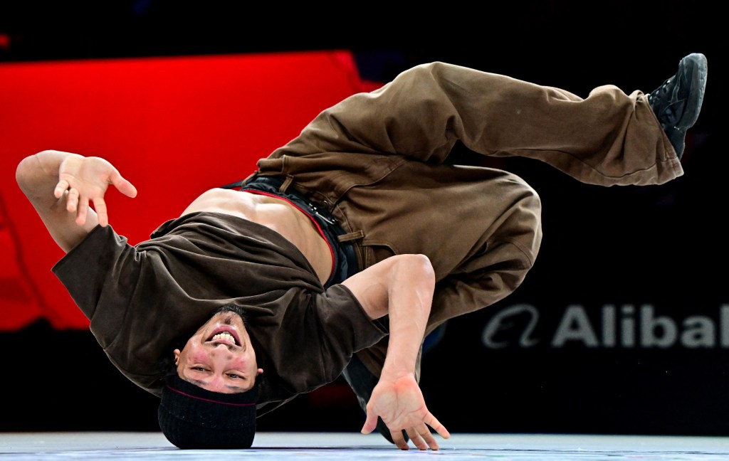 Paris 2024 Olympics - Olympic Qualifier Series 2024 Budapest - Breakdancing - Budapest, Hungary - June 21, 2024 Algeria's Mohamed Chakib in action REUTERS/Marton Monus