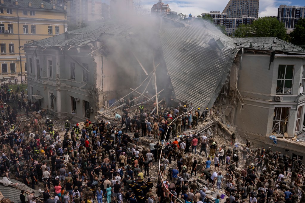 Thumbnail for Ukraine’s major children’s hospital hit by Russian missiles in broad daylight attack