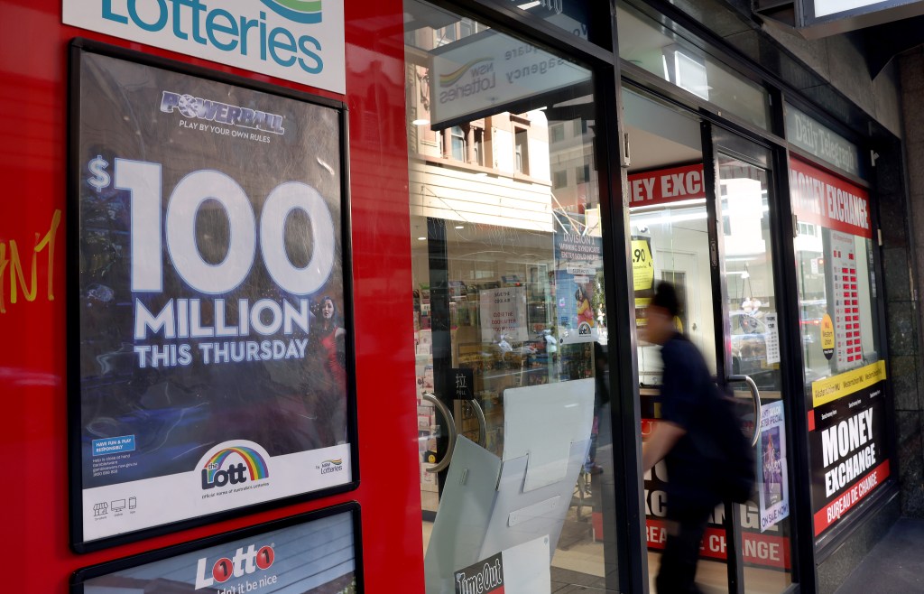 The $100 million Powerball prize marks the biggest lottery offer of 2024 and stands as the equal fifth-largest jackpot in Australian lottery history. (AAP Image/Toby Zerna) 