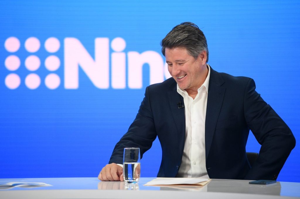 Newly appointed Nine CEO Mike Sneesby during an announcement at Nine headquarters in Sydney, Wednesday,March 3, 2021. (AAP Image/Dean Lewins) NO ARCHIVING