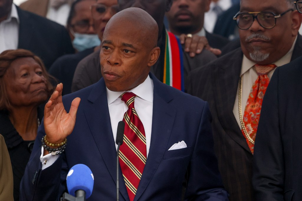 New York City Mayor Eric Adams speaks during a news conference outside Gracie Mansion, Thursday, Sept. 26, 2024, in New York. (AP Photo/Yuki Iwamura)