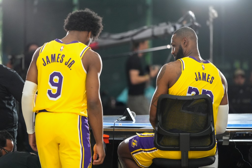 Thumbnail for Like father, like son: LeBron James and his boy Bronny to face new NBA season together