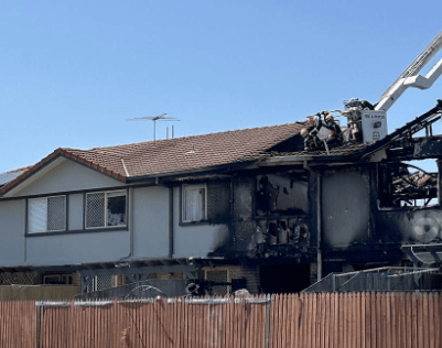 Scene of the deadly housefire in Thornelands. (Image Channel 9)